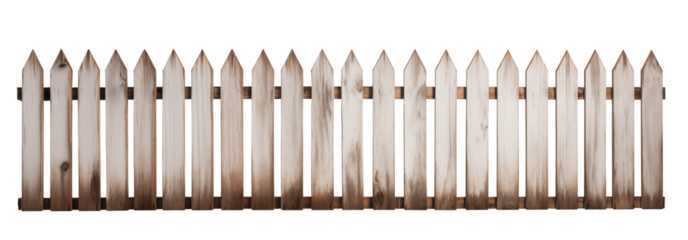 Wooden fence isolated on transparent background. Generative AI