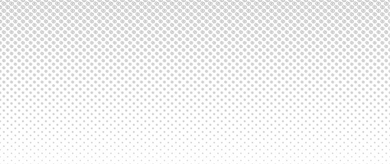 Blended  doodle black line flower on white for pattern and background, halftone effect.