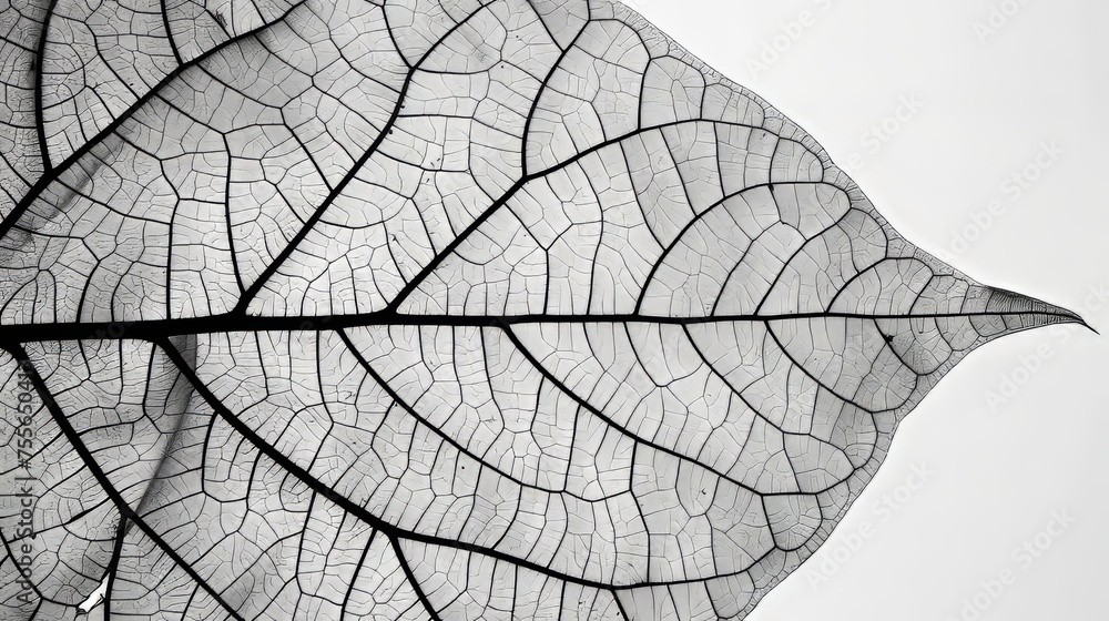 Poster elegant white tree leaf skeleton texture with shining through effect for background use.