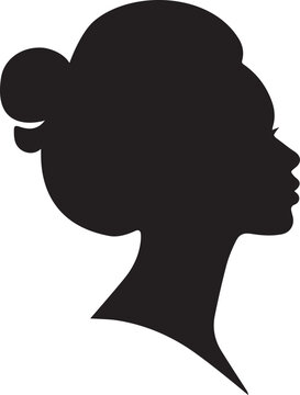 black female head silhouette vector on white background.eps