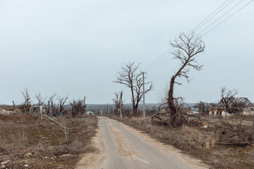 Consequences of regular shelling in a village in Ukraine