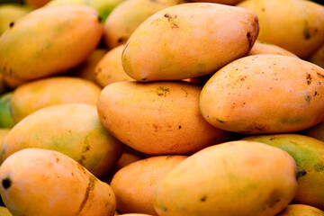 View of the mangos on sale in the street market