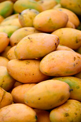 View of the mangos on sale in the street market