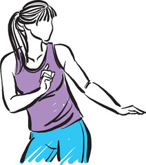 fitness dancer woman¸¸ 3 healthy lifestyle vector illustration