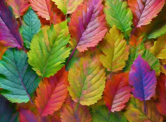 Fototapeta premium Multicolored leaves texture template background