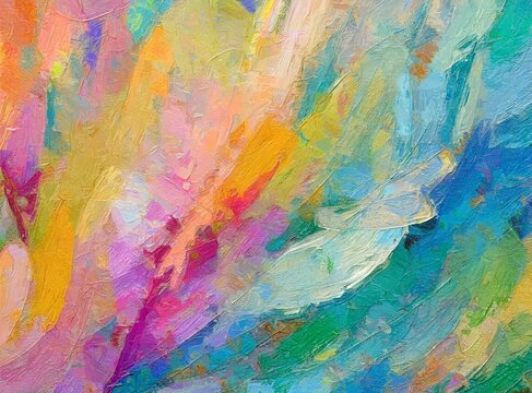 Modern impressionism technique. Wall poster print template. Abstract painting art. Hand draw.