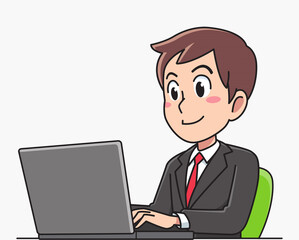 businessman work with a laptop