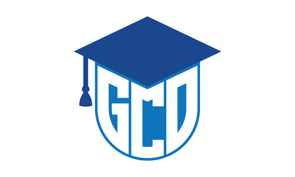 GCO initial letter academic logo design vector template. school college logo, university logo, graduation cap logo, institute logo, educational logo, library logo, teaching logo, book shop, varsity	
