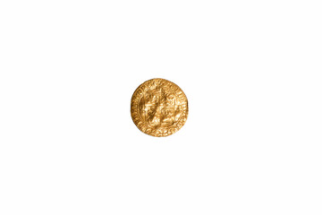 coin, gold, metal, means of payment, finance, round, spain, vint