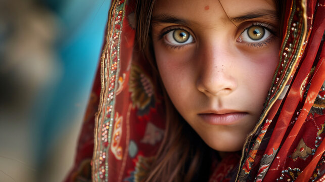 Portrait of Indian Pakistani Village Kashmiri