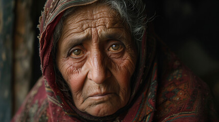 Portrait of Kashmiri Old Woman