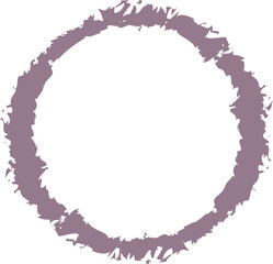 Circle Rough grunge ink frame. Geometric design element