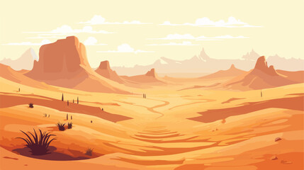 The most beautiful desert in the world .. flat Vector