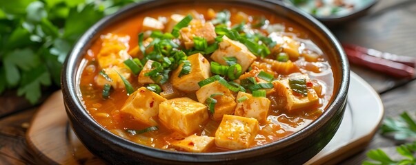 Kimchi jjigae kimchi stew with tofu and pork