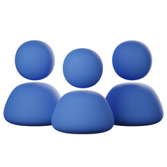 Team Success Three Blue Person Icons Working Together 3D