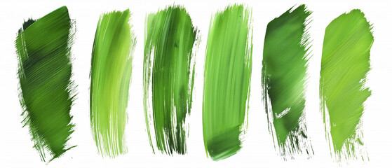 Pincelada de tinta verde isolada no fundo branco