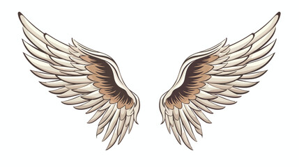 Sacred angel or bird wing. Symbolism of lightness 