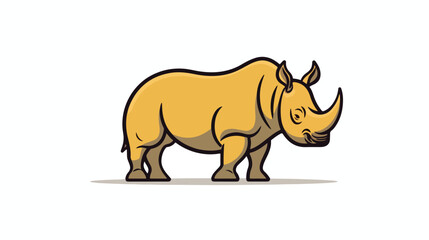 Rhinoceros web line icon. flat vector isolated on white