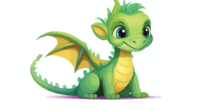 Rendering of a little fairytale dragon isolated on white