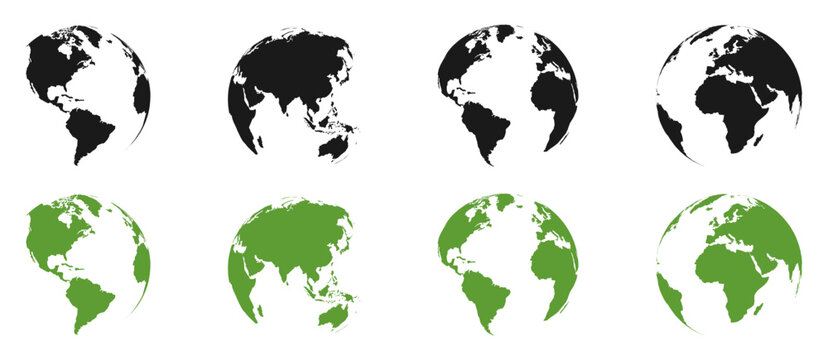 Planet Earth Globe Vector Icon. World Map