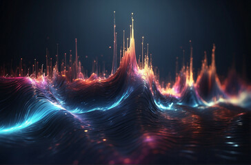 Computer Generated Image of a Abstract Digital Sound Waves