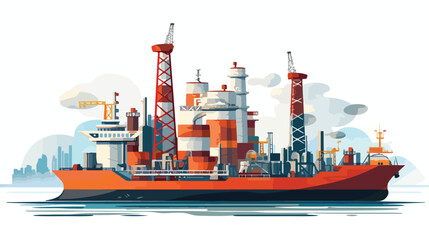 Petroleum industrial concept platform and ship desig