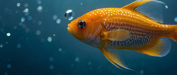 Goldfish Swimming in Aquarium With Bubbles