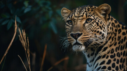 Obraz premium Close Up of a Leopard Near Trees