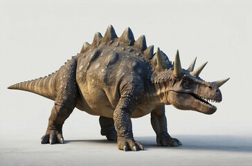 Fototapeta premium Close Up of Toy Stegosaurus on White Background