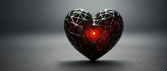 Illuminated Heart Shape - obrazy, fototapety, plakaty