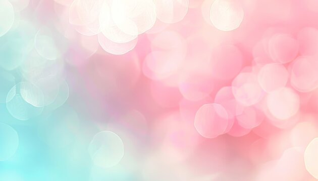 Delicate coral pink, seafoam green, and pearl white bokeh background with abstract blur