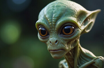 Curious Alien Gazing at Camera
