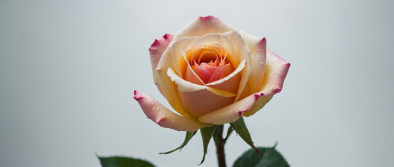 Close-Up of a Rose Against White Background