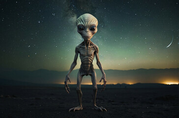 Obraz premium Alien Standing in Field