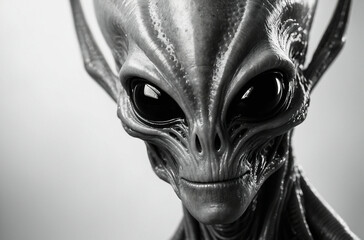 Obraz premium Alien Figure in Black and White