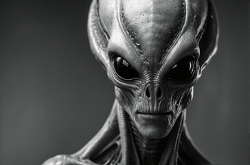 Obraz premium Alien Being in Black and White