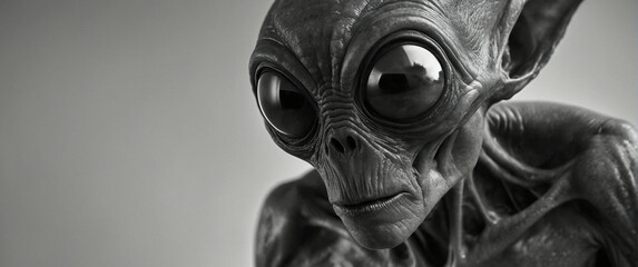 Alien Being in Black and White