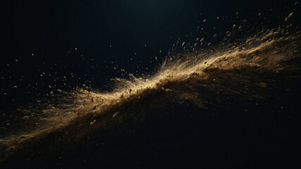 Fototapeta na wymiar Dust Explosion Against a Dark Background