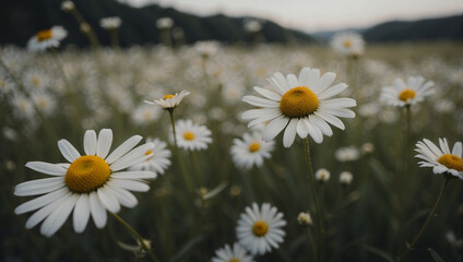Fototapeta premium Field of White Daisies