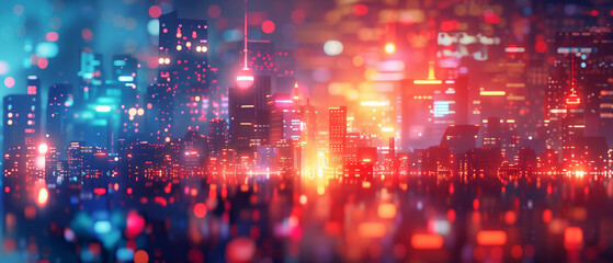 Fototapeta premium a cityscape at night