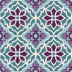 Moroccan purple 1, seamless pattern, vector, tiling