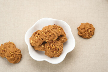 Chocolate cookies with peanut sprinkles
