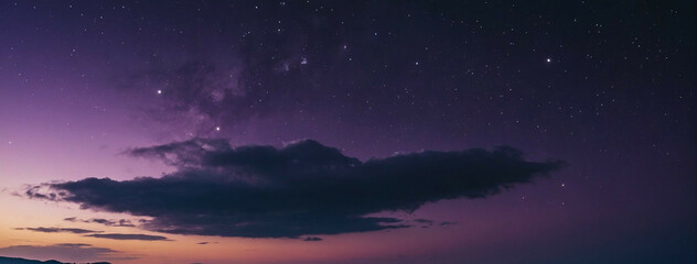 Purple Sky Filled With Stars and Clouds
