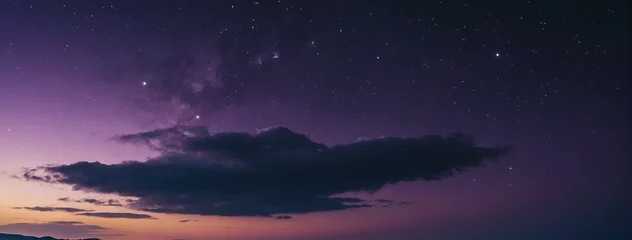 Keuken spatwand met foto Purple Sky Filled With Stars and Clouds © @uniturehd