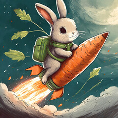 Rabbit Travels in a Carrot Rocket.