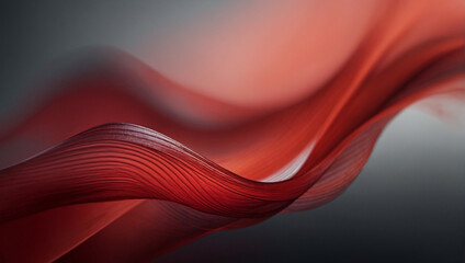 Close Up of a Red Wave on Gray Background
