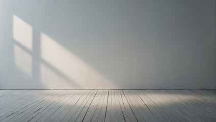 Empty Room With White Wall and Wooden Floor