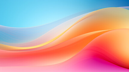 Abstract background for technology with translucent gradient colorful waves. Dynamic motion concept