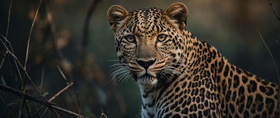 Close Up of a Leopard in a Field