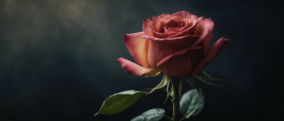 A Vivid Red Rose on a Dark Background
